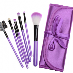 Multi-coloured silk makeup brush