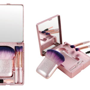 compact make up brush with mirror
