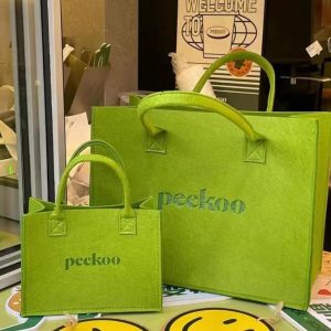 Green felt bag