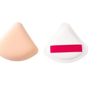 Triangular leather powder puff