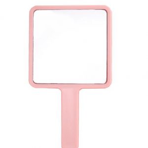 Pink square hand holding mirror