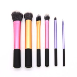 6 Aluminum tube Makeup brush color suit portable